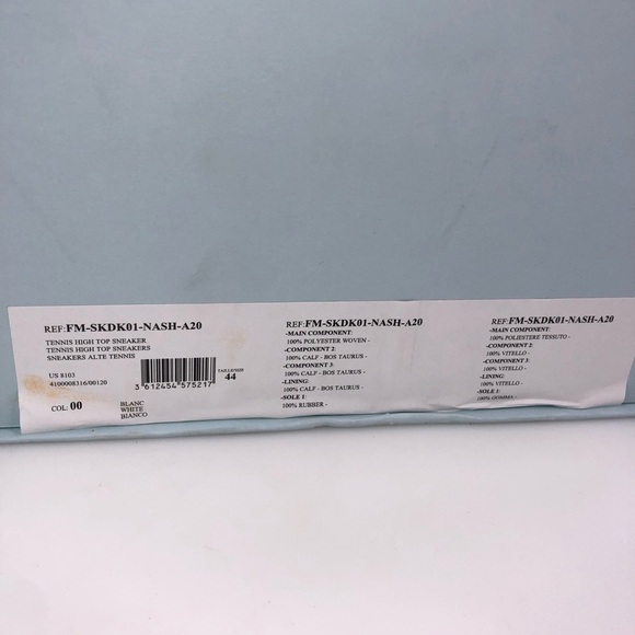 Lanvin Tennis High Top Clay Nash Sneakers Whlte 44 (US 11) - Picture 8 of 8